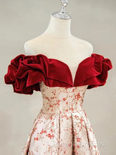 A-Line Off Shoulder Satin Long Prom Dresses Evening Dresses Elegant Beautiful